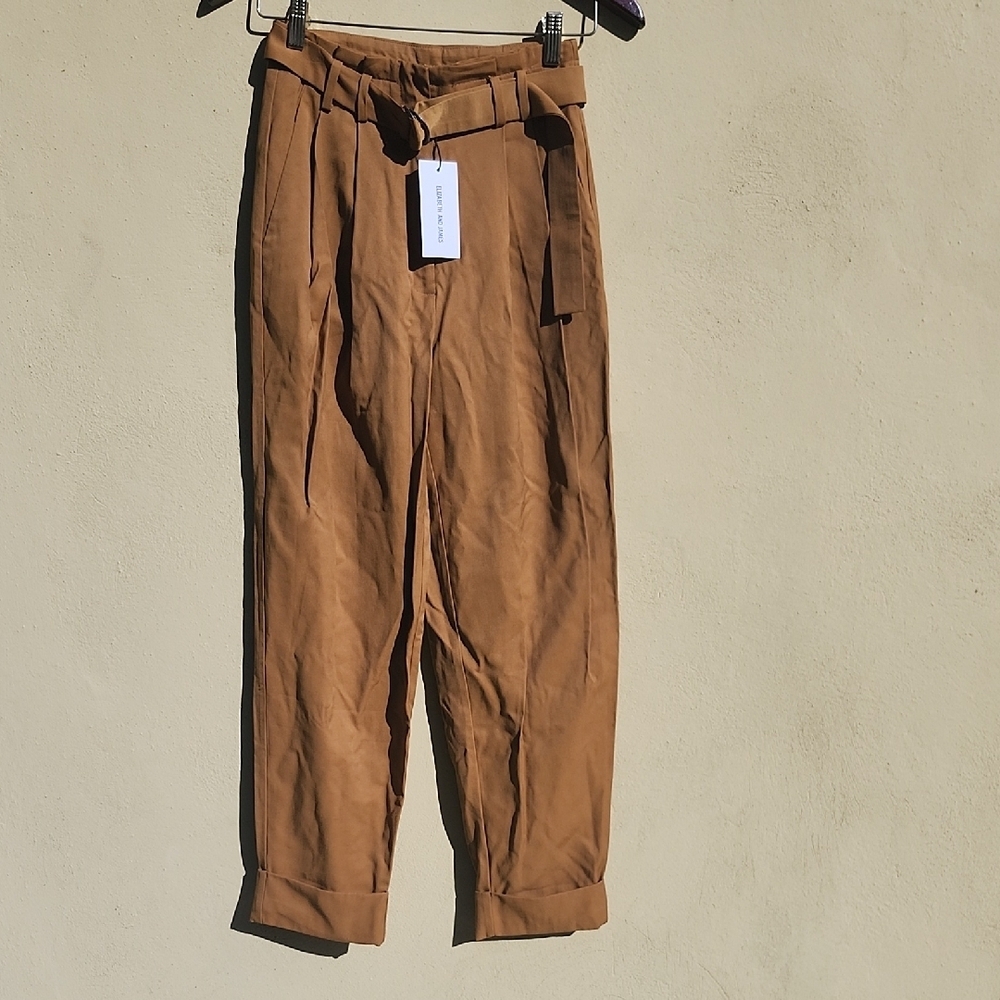 Elizabeth and James Tan Belted Pants